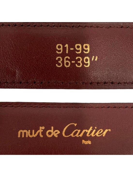 Cartier Must Line Leather Belt Wine Red Bordeaux